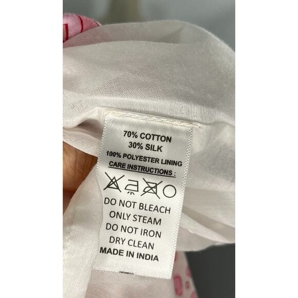 BELL by ALICIA BELL Sz M Medium Pink Heart Print Tie Shoulder Midi Dress - Picture 3 of 8